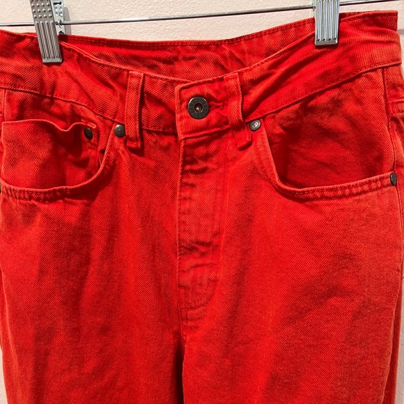 Ragged Jeans Red Denim‎ Jeans Womens Size 26 High Waist Distressed Retro - Picture 6 of 11